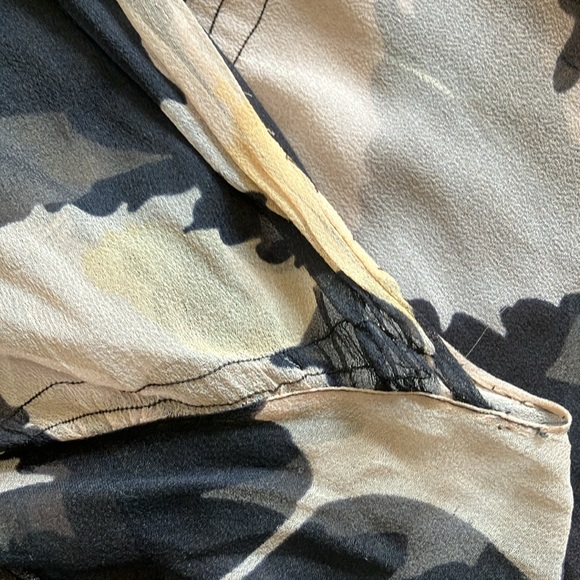 Vintage 20s leaf pattern sheer midi dress size small - Picture 13 of 16